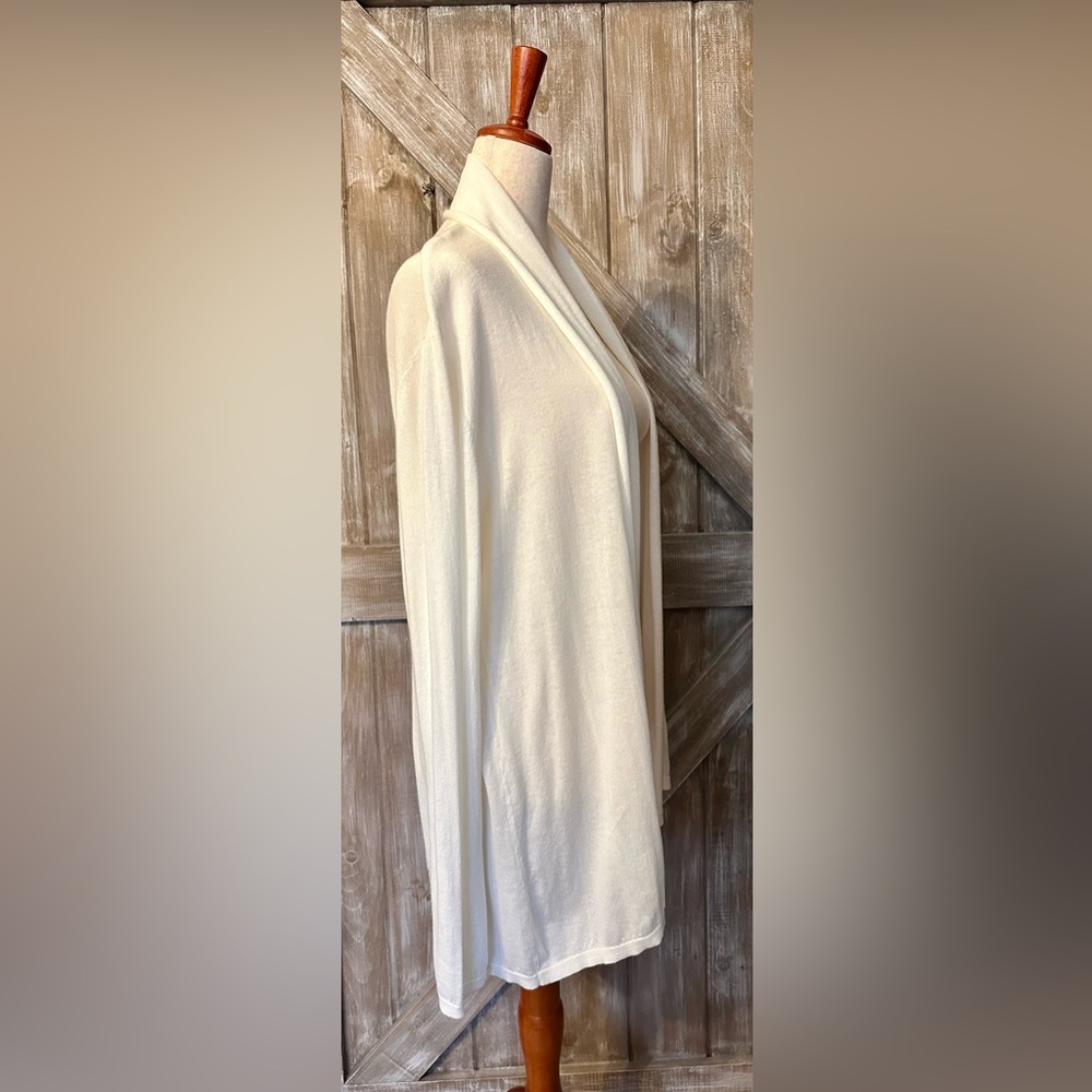 EXPRESS CREAM OPEN-FRONT CARDIGAN. 
SIZE: LARGE - Picture 4 of 6